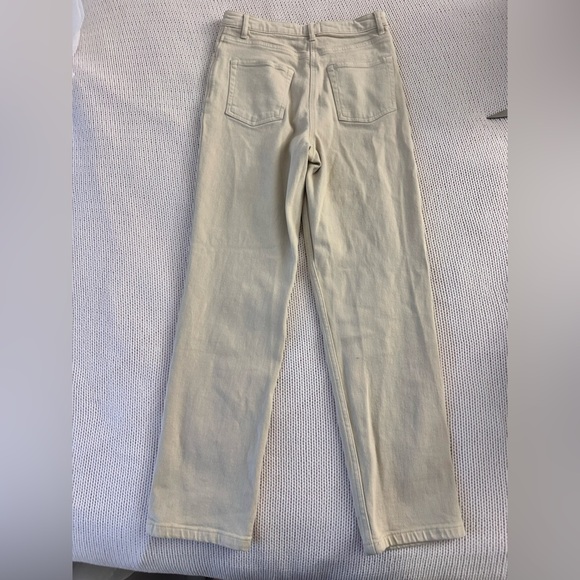 Aritzia Wilfred Free Cream Straight Leg Jeans Size 4 - Picture 6 of 7